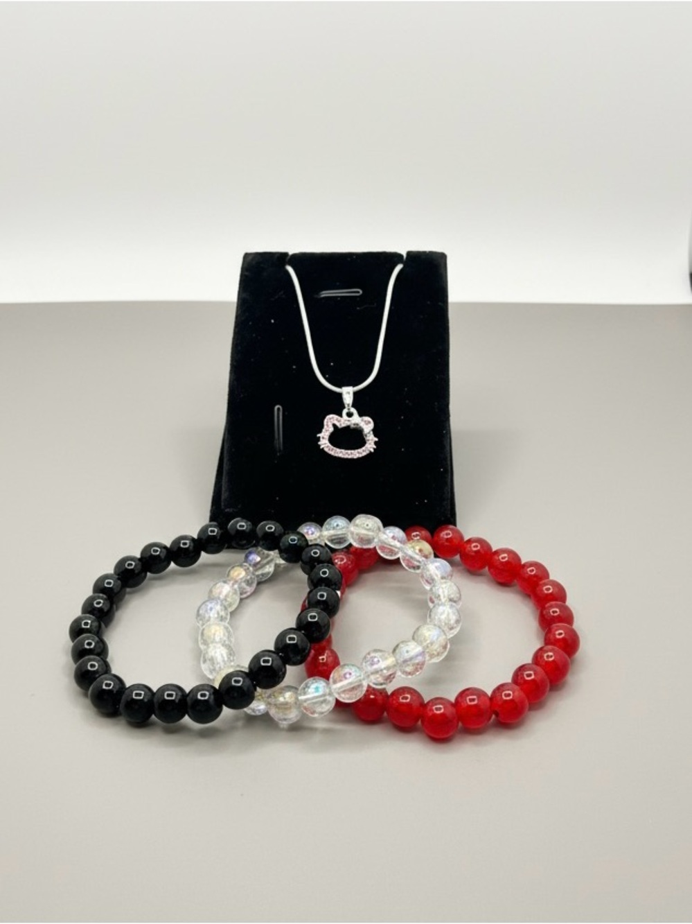 Sanrio Hello Kitty Style  Necklace with Beaded Bracelets